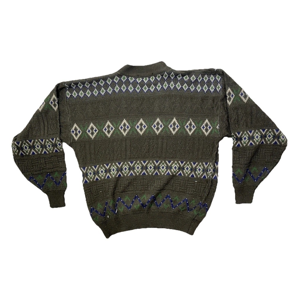 Mcgregor 100% Acrylic Sweater Vintage Brown Green‎ Size Large